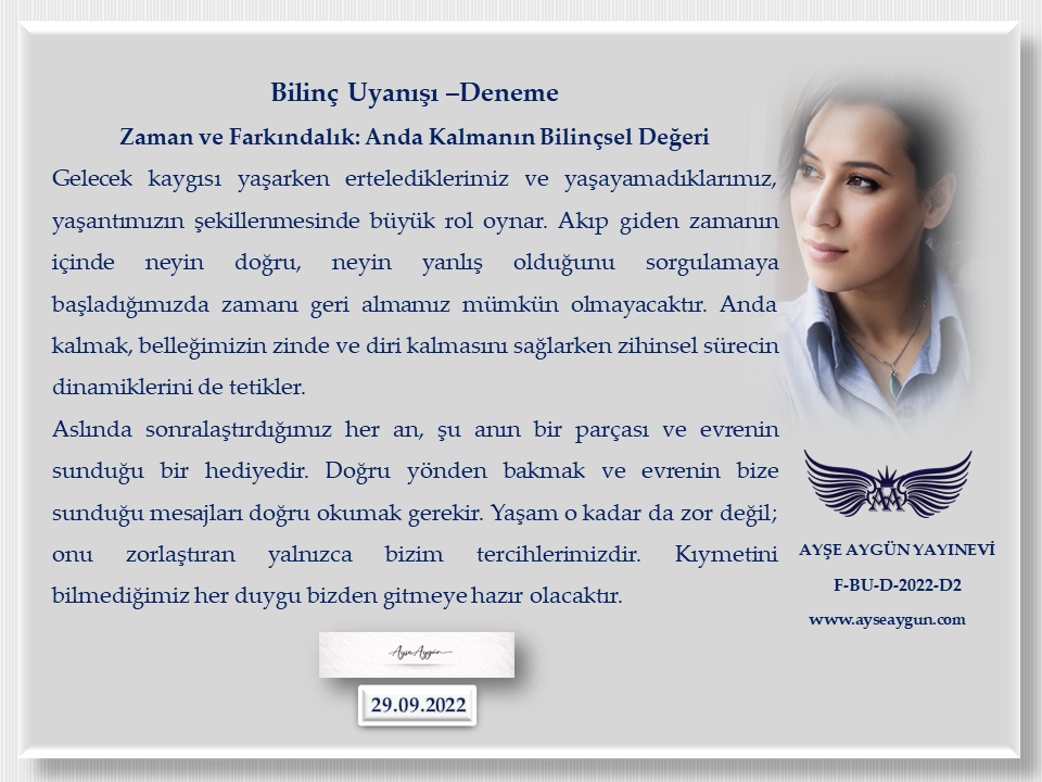 Zaman ve Farkındalık: Anda Kalmanın Bilinçsel Değeri