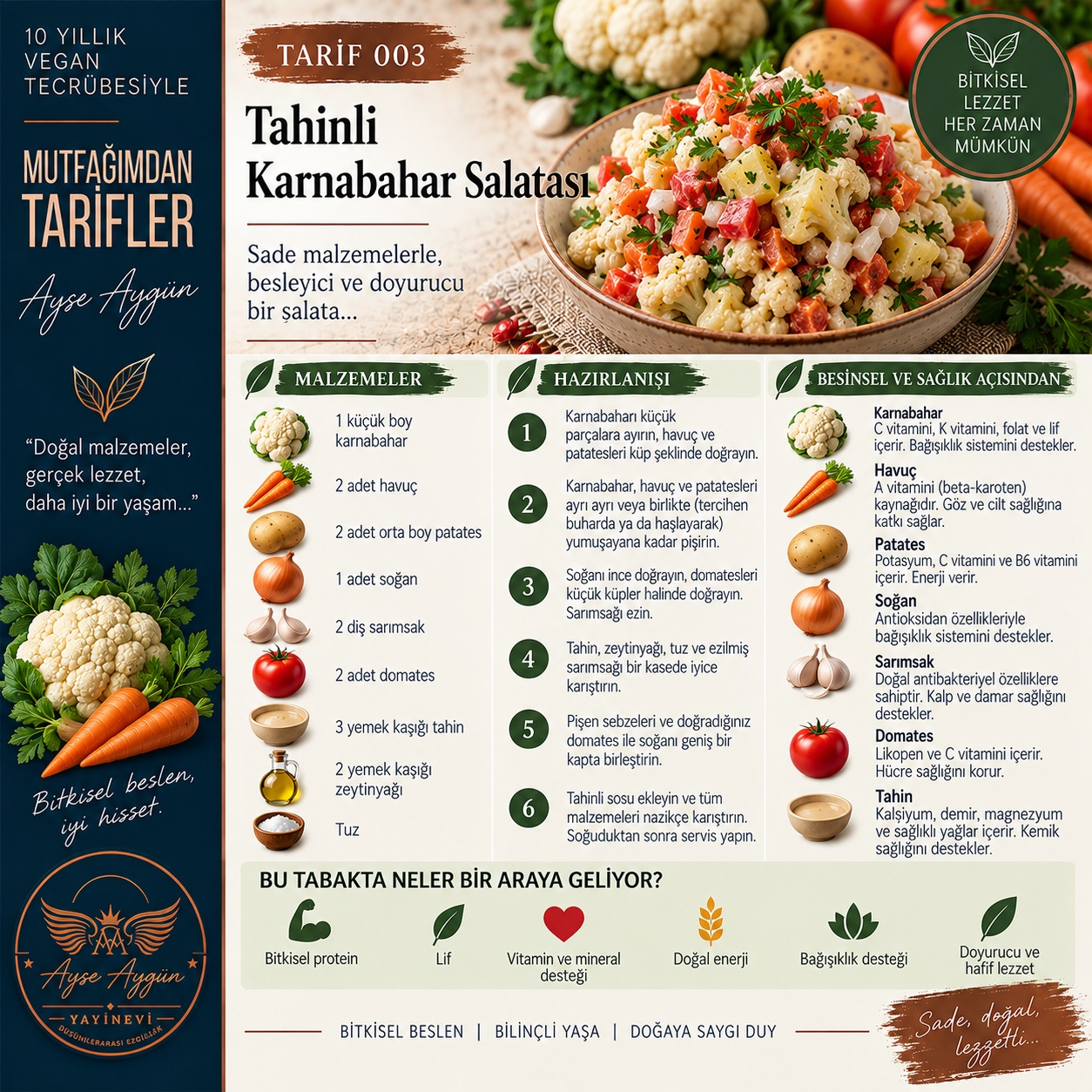 TARİF 003 — TAHİNLİ KARNABAHAR SALATASI