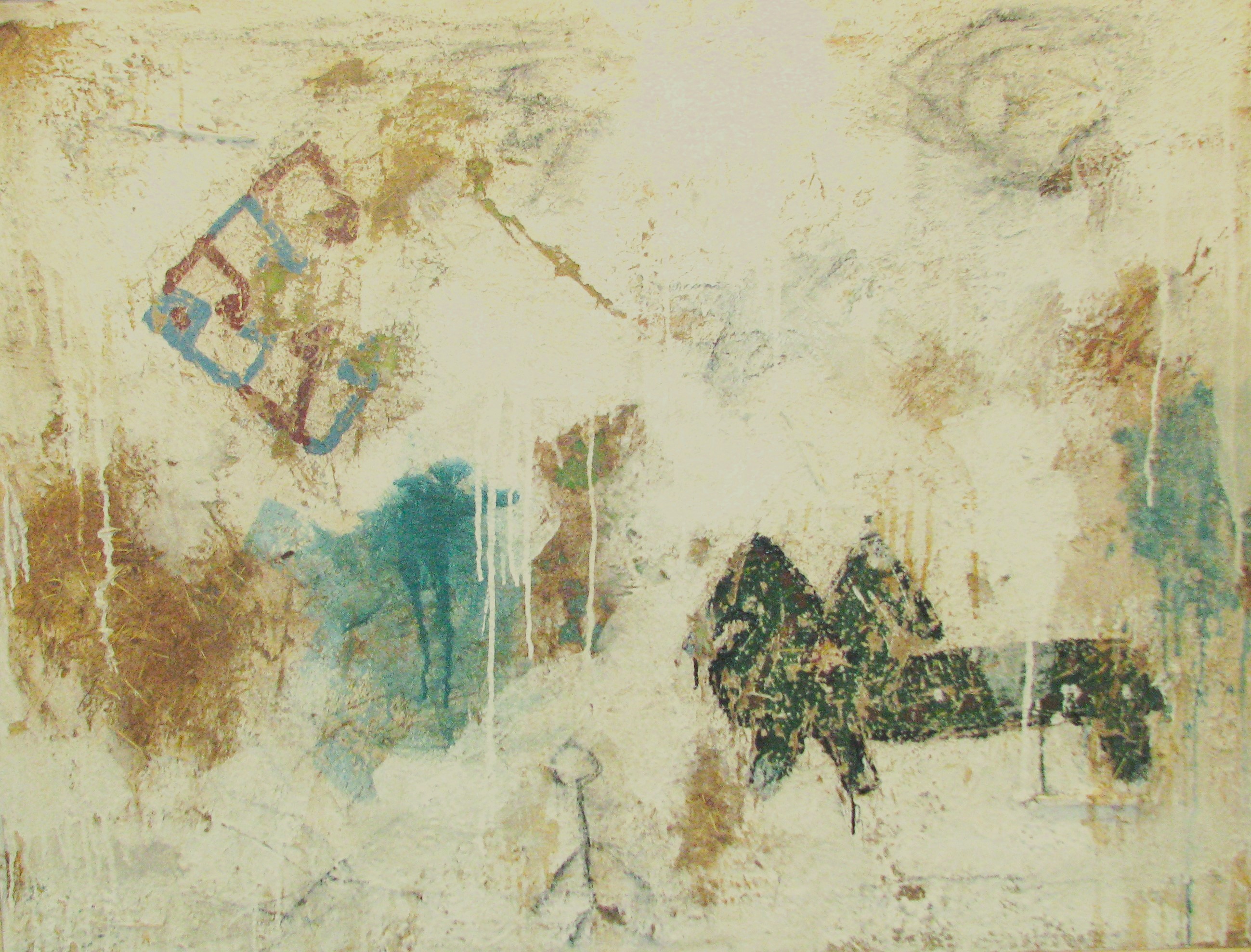 Ayşe Aygün,“Kerpiç Evler  1 ”,2010 Tuval Üzerine Karışık Teknik,100x130 cm